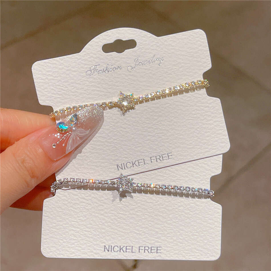 Trendy Korean Wind Electroplated Real Gold Micro Paved Zircon Bracelet Niche Ins Style Rope Exquisite Hand Jewelry