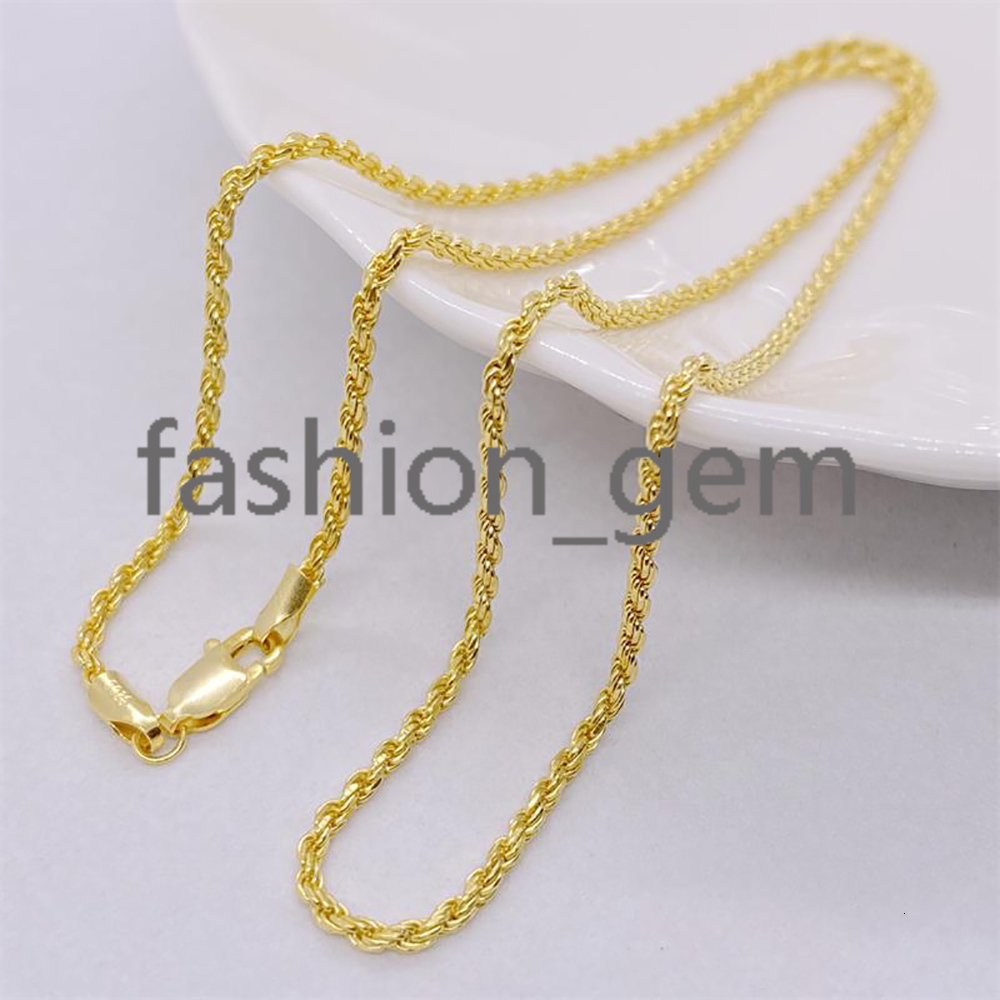 3MM/5mm Men Women Silver Rope Chain Fine Jewelry 925 Sterling Silver Twist Rope Chain Necklace for Gifts