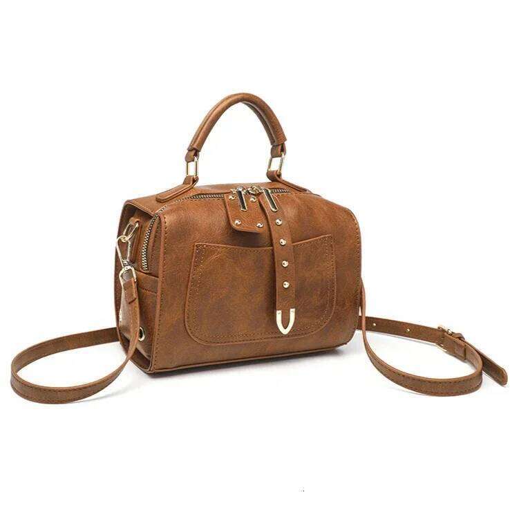 Women's 2024 New Trendy Retro Boston One Shoulder Crossbody Bag, Textured Pillow Bag Fashion Handbag