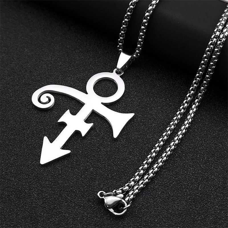 RIP Memorial Symbol Love Steampunk Stainless Steel Necklace Women The Minimalism Artist Love Symbol Prince Necklace Jewelry W250618