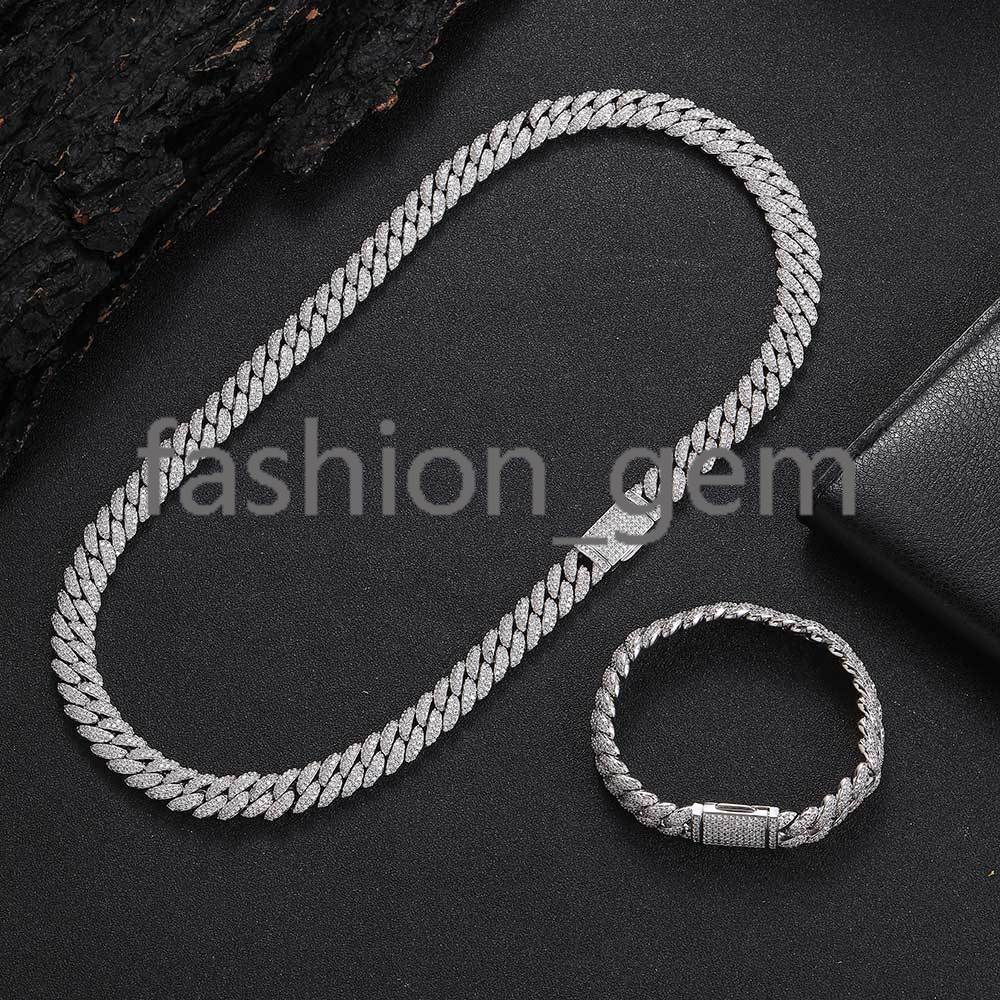 10mm Diamond Cuban Link Chain 18K Gold Plated Iced Out Miami Cuban Chain Necklace for Men Women