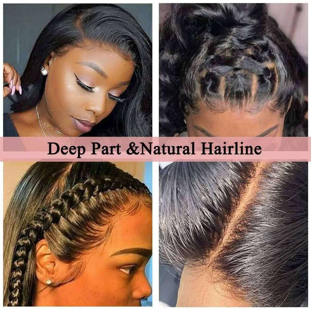 HD Transparent 13x4 13x6 Full Frontal 360 Lace Straight 5x5 Closure Human Hair Pre plucked Wigs 200 Density