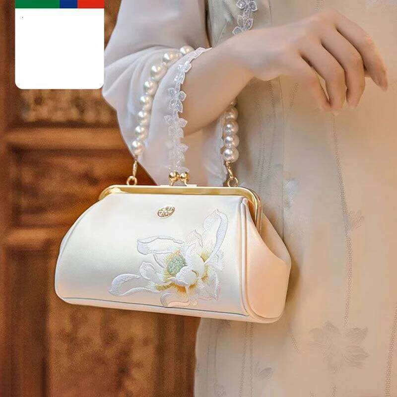 2024 New Chinese Style Embroidery Cheongsam Boston Mother Crossbody Middle-Aged Women Minaudiere Bowling Shoulder Bag