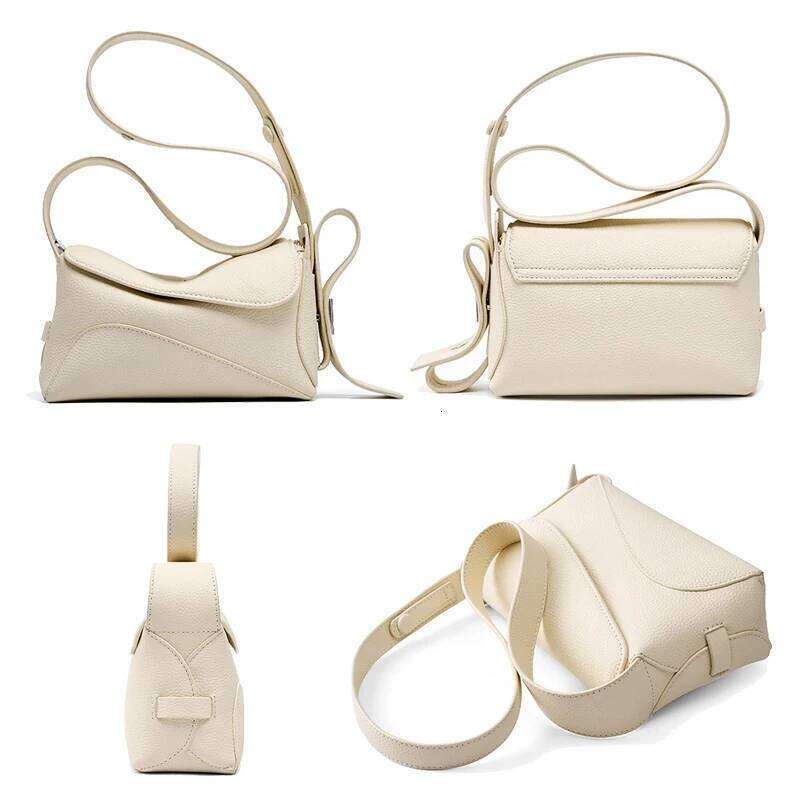 Genuine Leather Underarm For Women's Summer New Versatile Shoulder Bag With Geometric Streamlined Design Crossbody Handbag