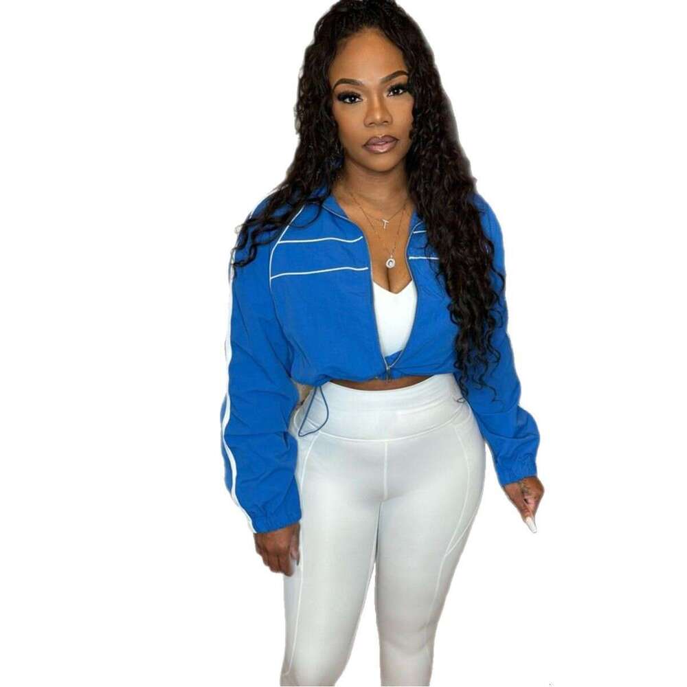Summer Sexy Hot Girl Short Long Sleeve Color Block Ribbon Women's Jacket B5