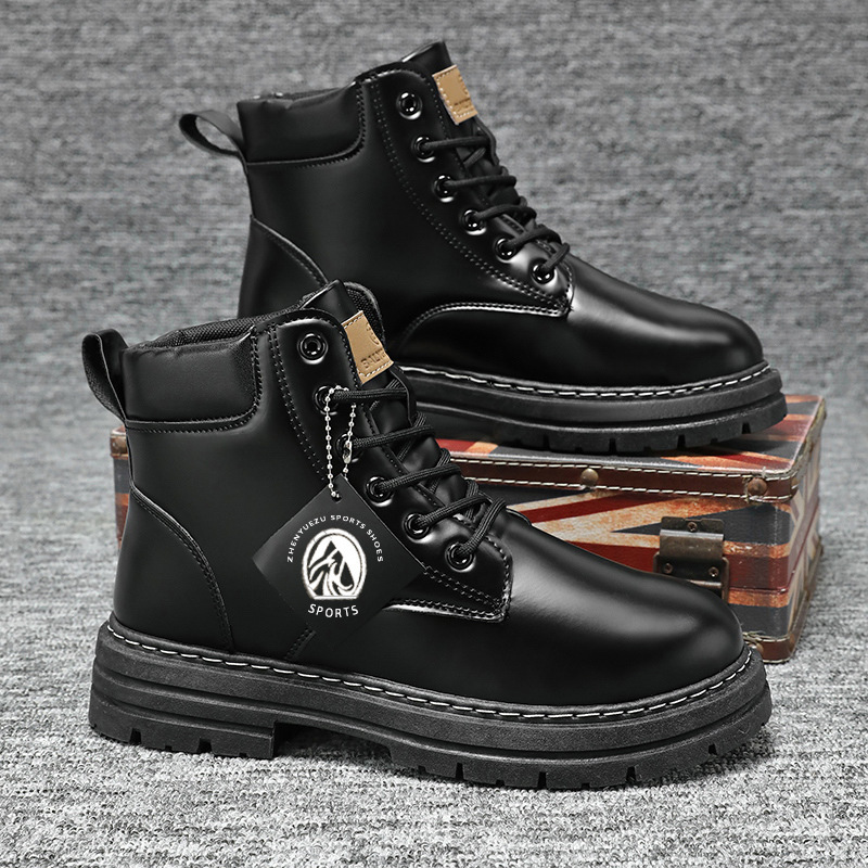 Men S Martin Extra Large Size Casual Shoes British Style High Top Work Leather Boots Ddmysaturn