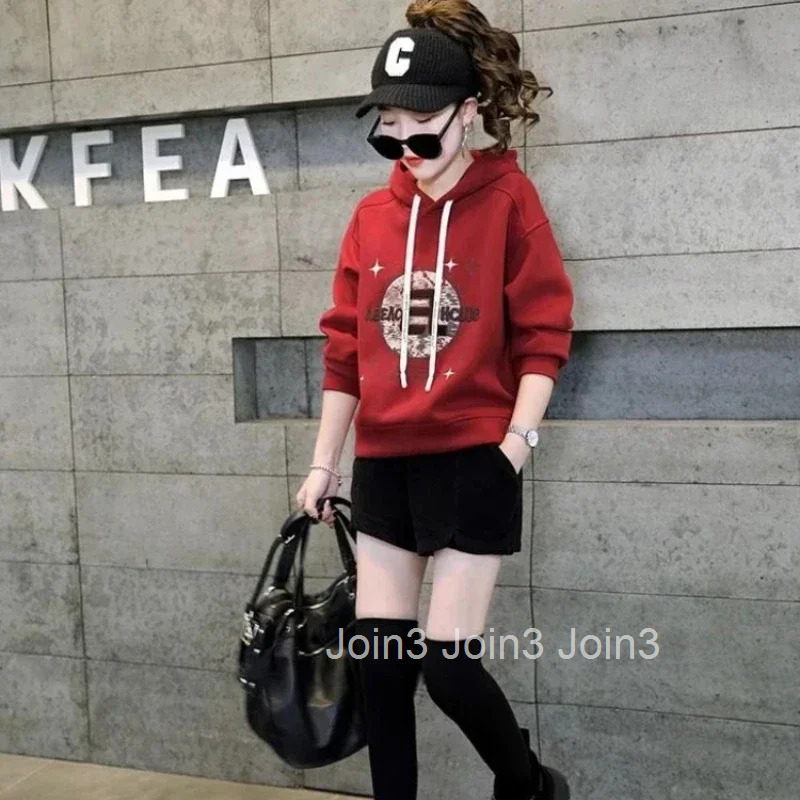 Graphic Hoodies New In Baggy Kpop Loose Female Top Korean Clothing Y2k Style Aesthetic Novelty E Coat Womens Hooded Sweatshirts