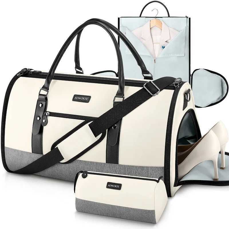 Travel Garment Bag Convertible Garment Duffel Bags Combo with Shoe Compartment Toiletry Bag Carry-On Weekend Overnight Bag W250618