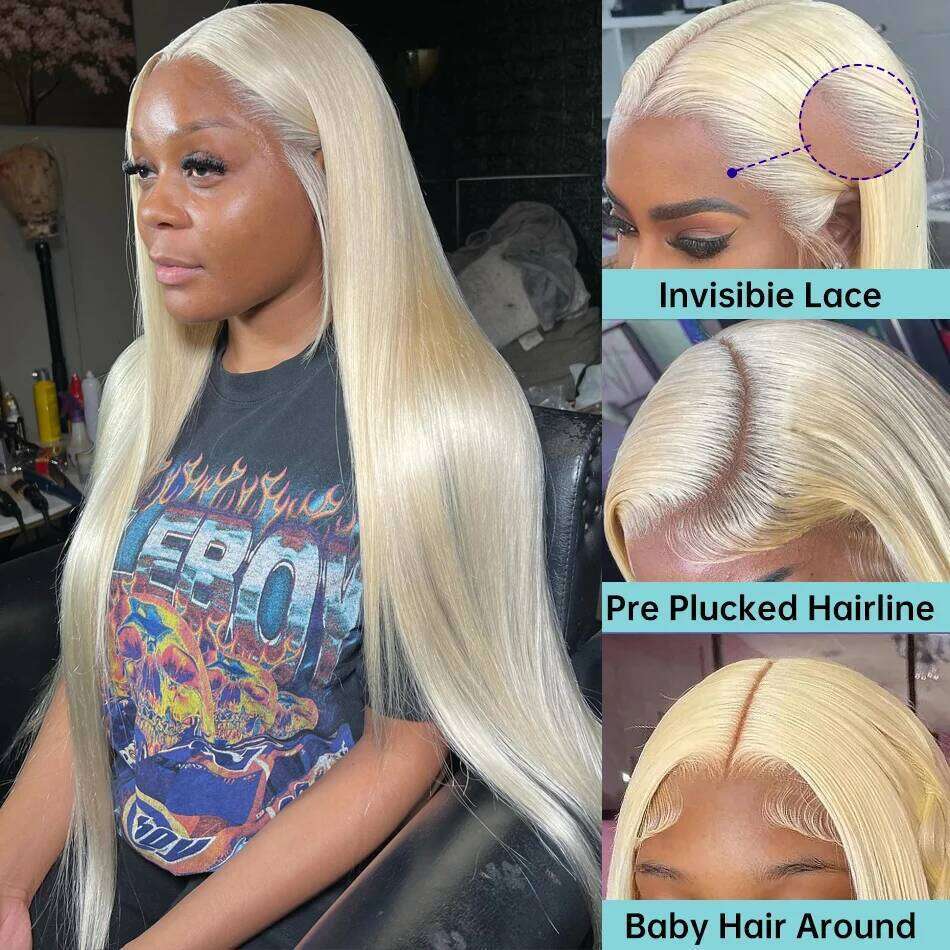 Wiggogo Straight Frontal Wig 13X4 13X6 Hd Transparent 613 Blonde Colored Lace Front Human Hair Wigs For Women Brazilian