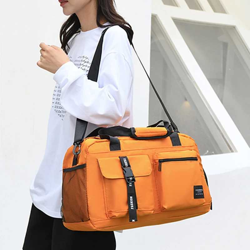 Large Size Womens Travel Handbag MultiFunction Travel Bag Casual Sport Waterproof Female Shoulder Crossbody Weekend Luggage Bag W250618