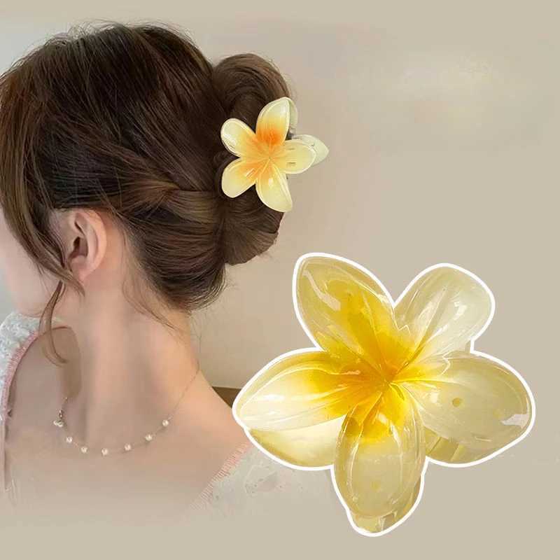 Hawaiian Claw Clips for Thick Hair Flower Hair Clips Large Plumeria Clips Hibiscus Hair Clip Hair Accessories Women Summer Beh L250617