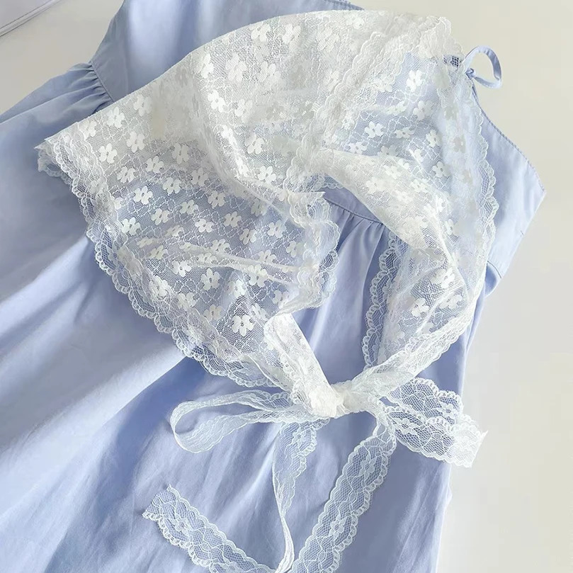 White Woven Floral Lace Hair Scarf Wrap Retro Triangle Headscarf Hat Travel Po Headband Hair Accessories 250617