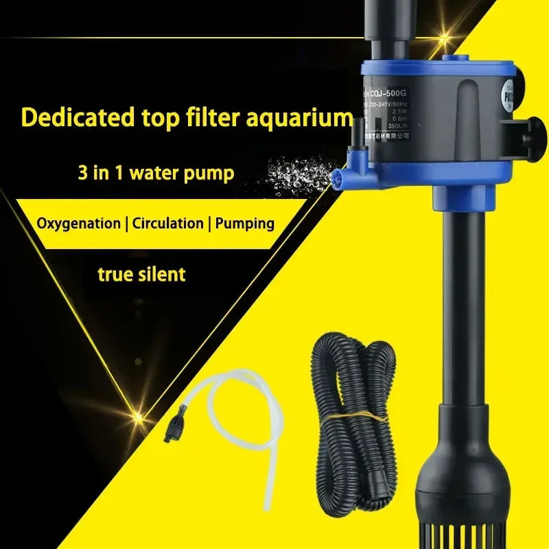 Submersible Water Pump Aquarium 3-in-1 Filtration Fish Tank Water Pump Micro Oxygenation Filter Water Pump Fish Tank Accessories 250613