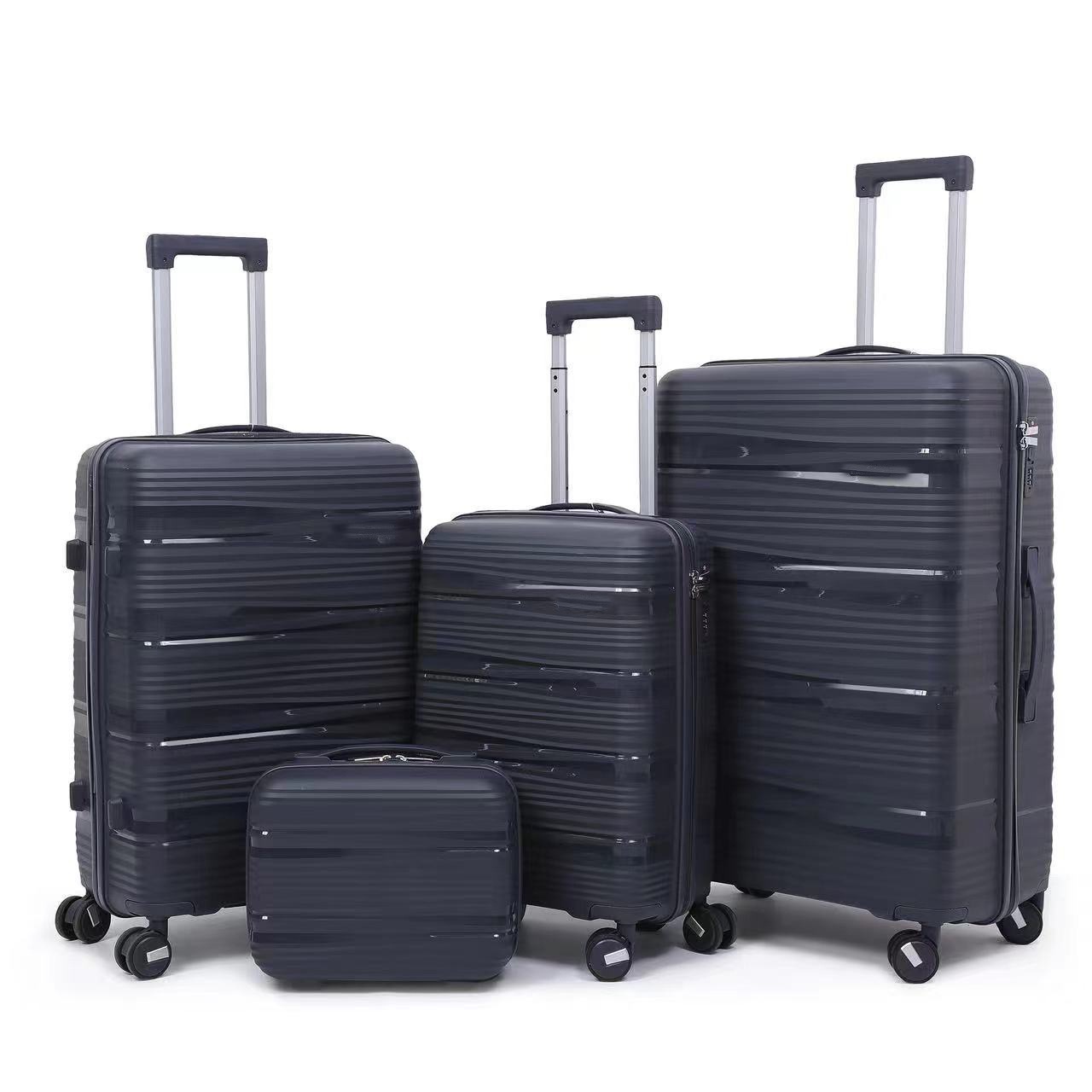 Suitcase designer combination box PP zipper box four sets Luggage set color sinking lock explosion-proof pull rod boarding case