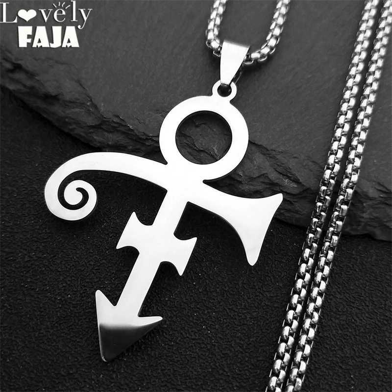 RIP Memorial Symbol Love Steampunk Stainless Steel Necklace Women The Minimalism Artist Love Symbol Prince Necklace Jewelry W250618