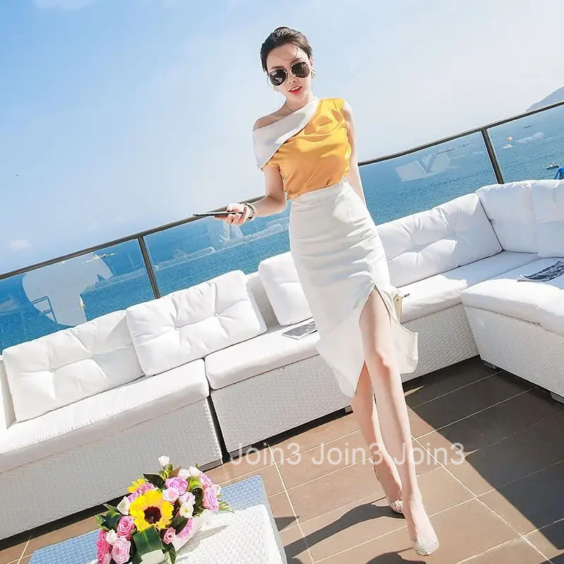 2 Pieces Sets For Women Ruffles Short Sleeve Sexy Mature Woman Outfit Skirt Summer Clothes 2025 Korean Style Promotion Full Y2k