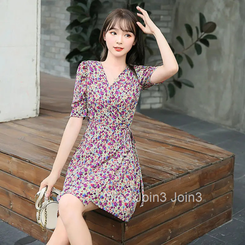 Female Dresses 2025 Flower Clothing Bandage Womens Dress Holiday Floral Fancy Midi Outfits New In One-piece Xl Cheap Casual Hot