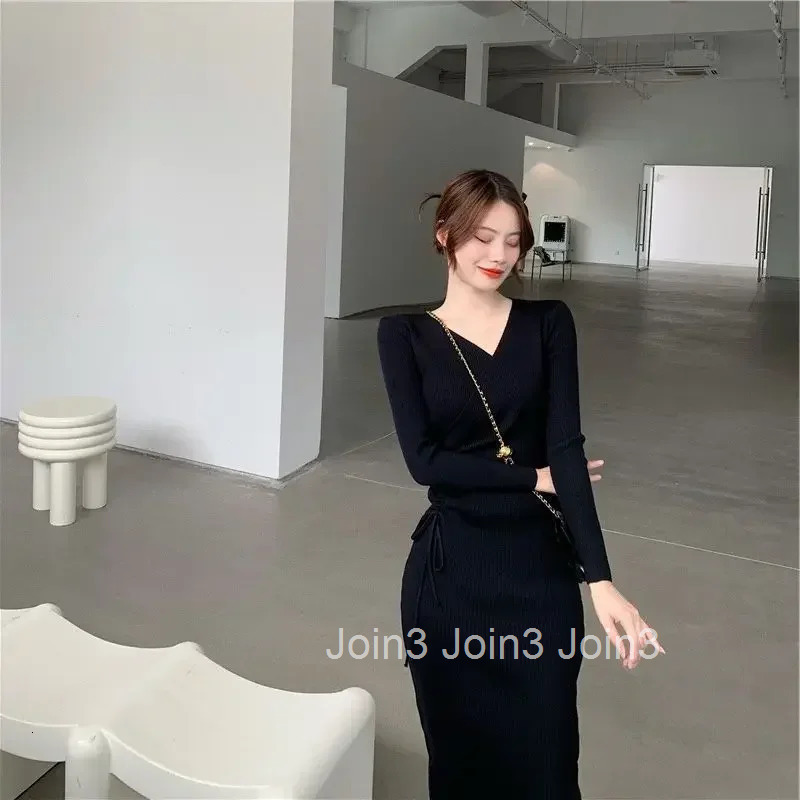 V Neck Womens Crochet Dresses Cover Up Korean Style Knee Length Female Knit Dress Midi Outfits Elegant and Pretty Chic Luxury G