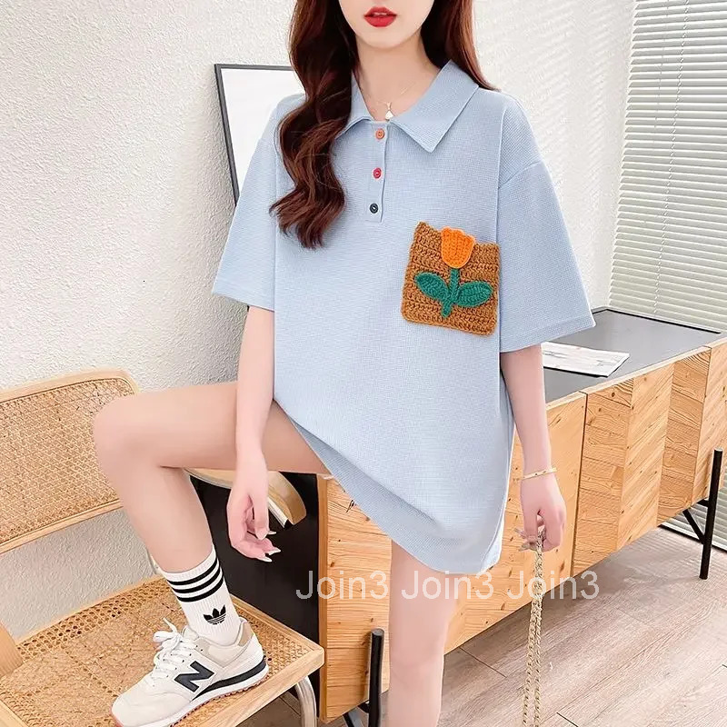 Baggy Woman Tshirt Summer Outfit Polo Neck T Shirt for Women Womens Short Sleeve T-shirt with Collar Casual Tops on Offer Cheap