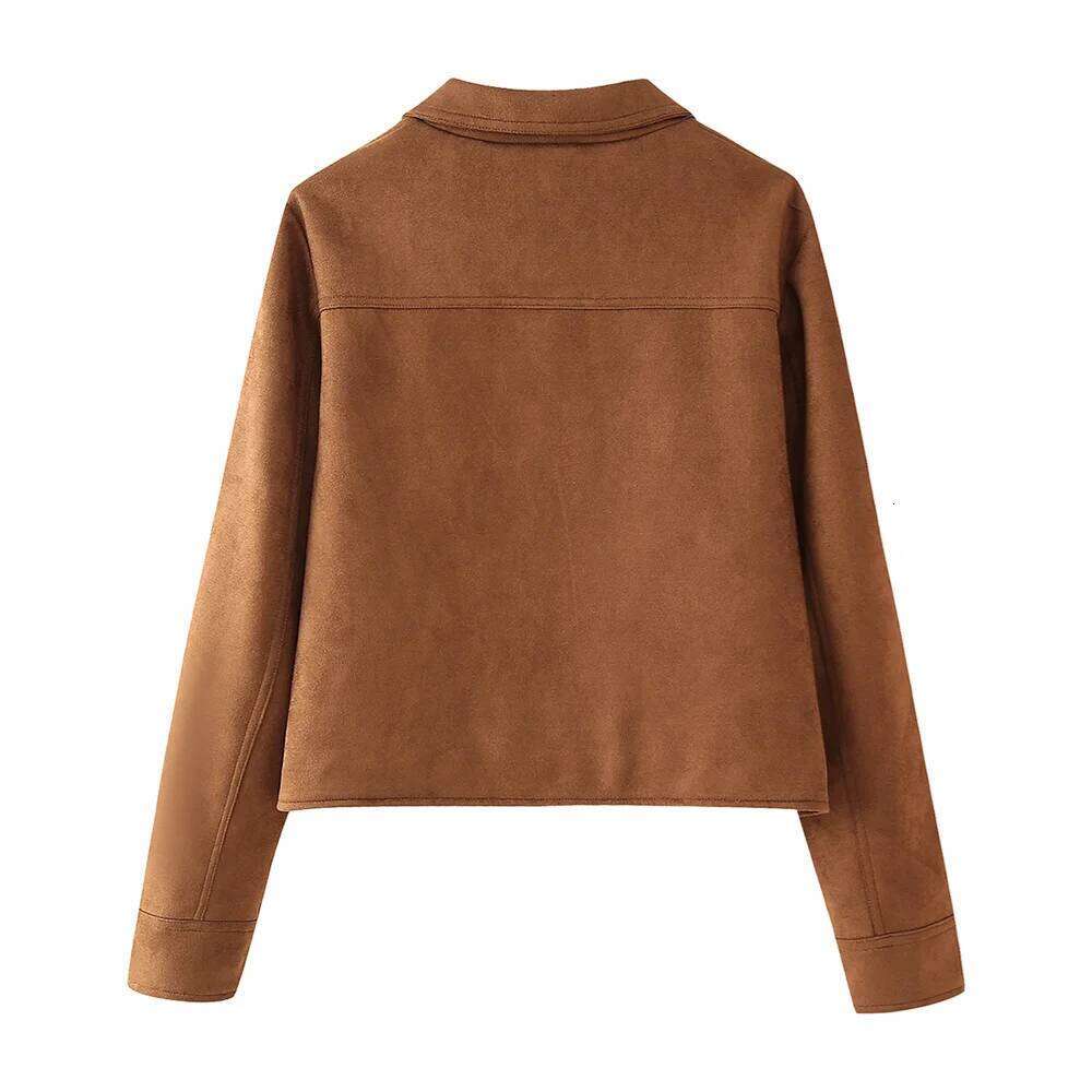 Autumn New Women's Clothing Simple And High-End Slim Fit Short Style Lapel Suede Jacket