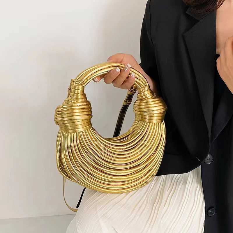 Handbags For Women Handwoven Noodle Bags Rope Knotted Pulled Hobo Silver Evening Clutch Z250618