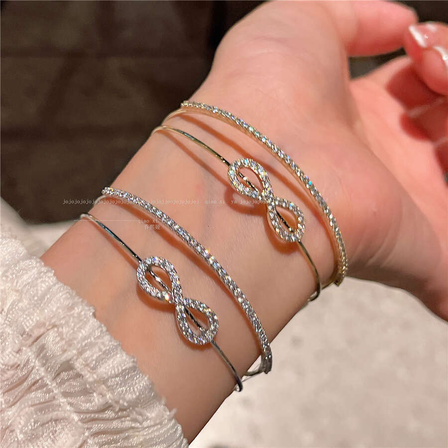 Adjustable Open Full Figure Eight Round Circle Beautiful Must Share with Everyone Jewelry Double Layer Bracelet