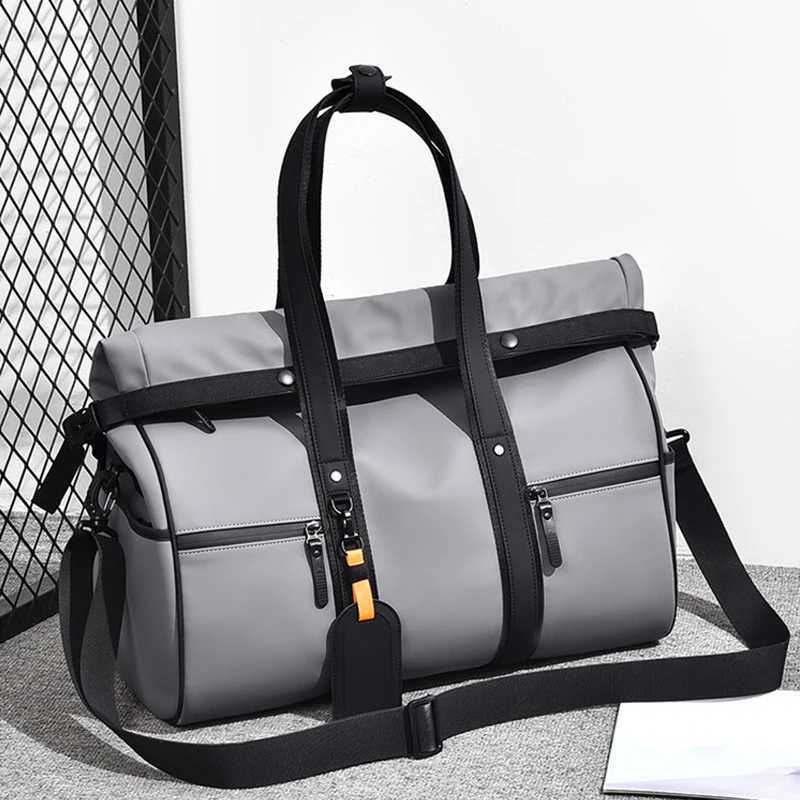PU Travel Bag Men Business Trip Luggage Storage Bags Men Commute Handbag Large Capacity Shoulder Pack Waterproof Leisure Daypack W250618