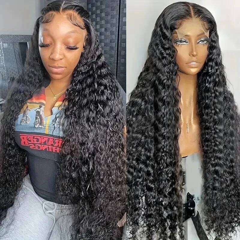 Alimice HD Frontal Human Hair Wigs Loose Deep Wave Lace Front Curly 5x5 Closure Wig For Women