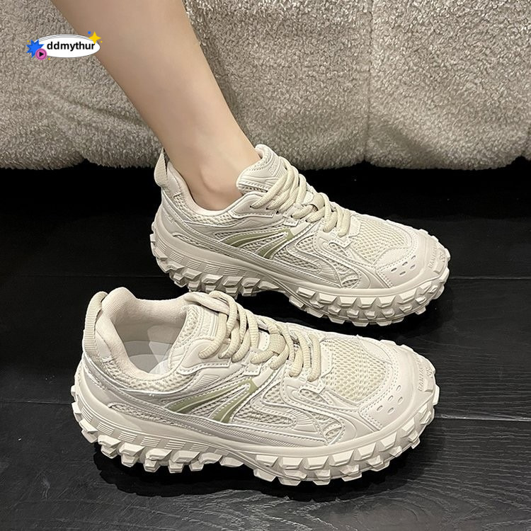 Tire Dad 2025 New Mesh Breathable Casual Shoes Fashion Versatile Thick Sole Height Increasing Sneakers ddmythur