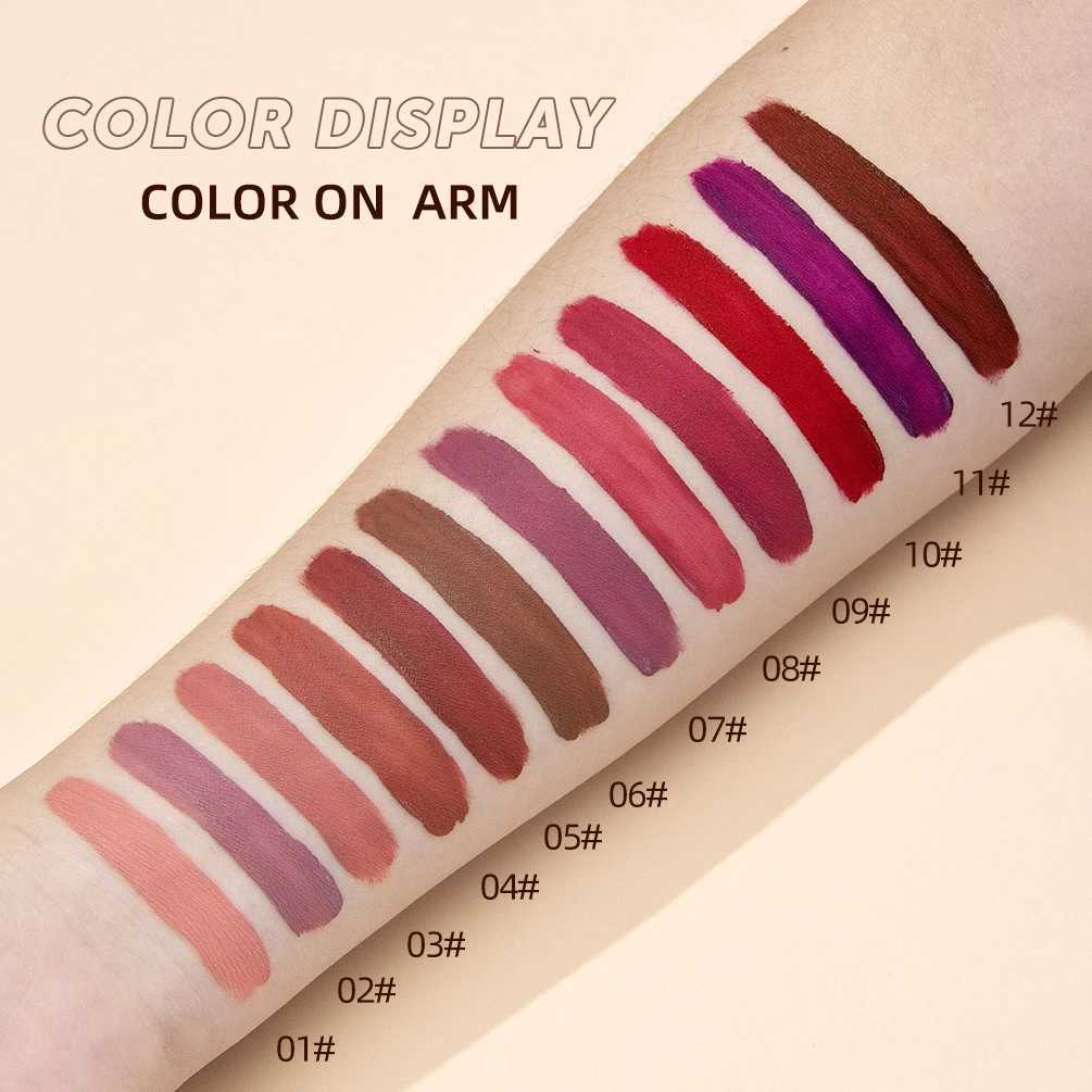 QIBEST Leopard Print Velvet Matte Liquid Lipstick Lasting Waterproof Non-Stick Cup Lip Gloss Women Sexy Moisturizing Lip Tint XJ250618