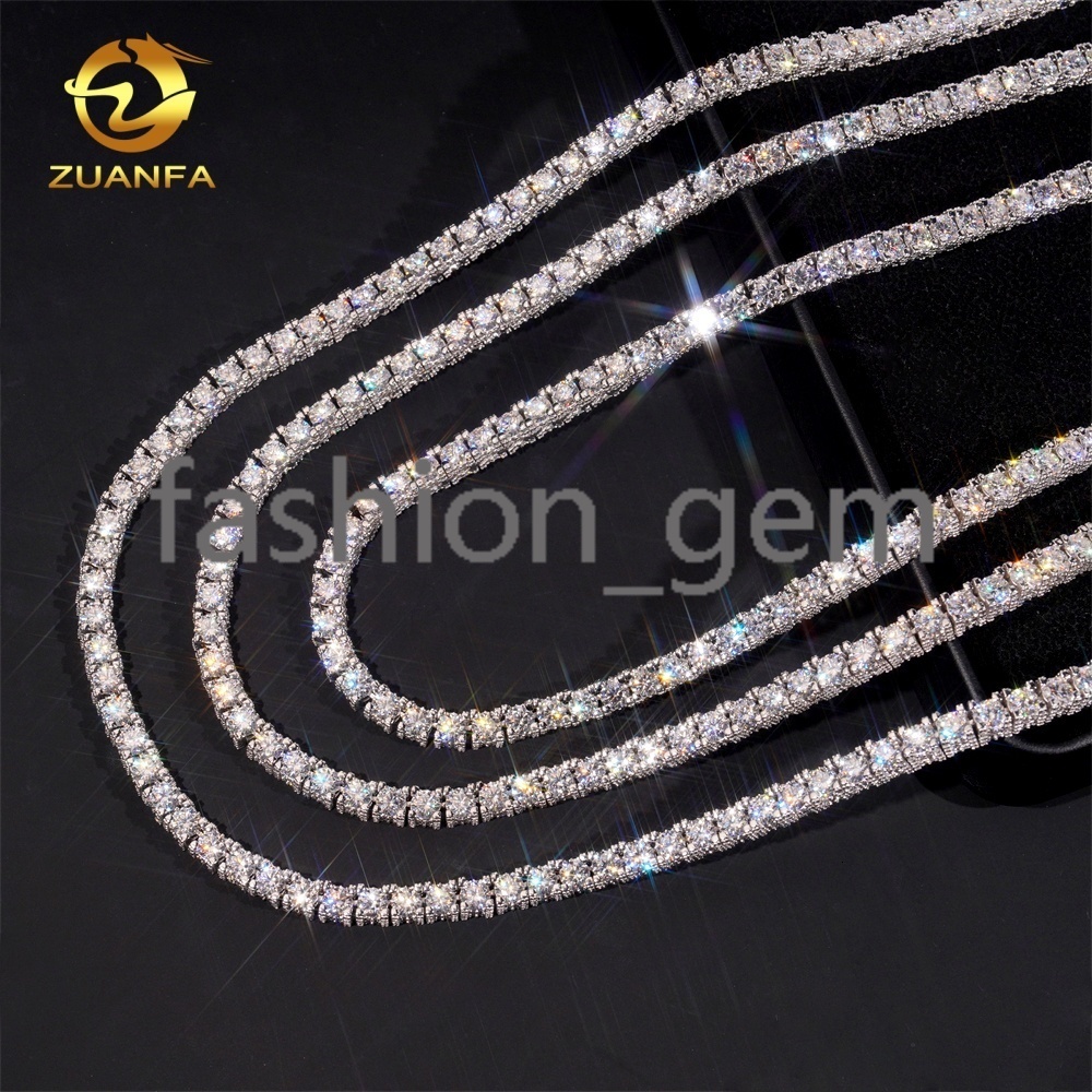 5mm 6.5mm Custom GRA Certificate VVS Moissanite Diamond-Studded Side Iced Out Tennis Chain 925 Silver Hip Hop Jewelry Link Chain