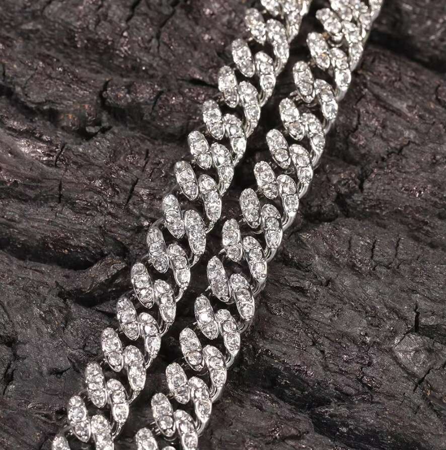 Mens 14K Gold Solid Iced out Cuban Link 12 mm Necklace Luxury Custom Jewelry with Moissanite round Brilliant Cut