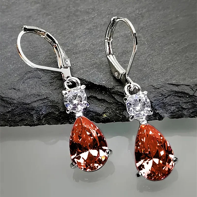 CAOSHI Gorgeous Bright Zirconia Pendant Earrings Female Trendy Wedding Ceremony Accessories Silver Color Jewelry for Lady 250617
