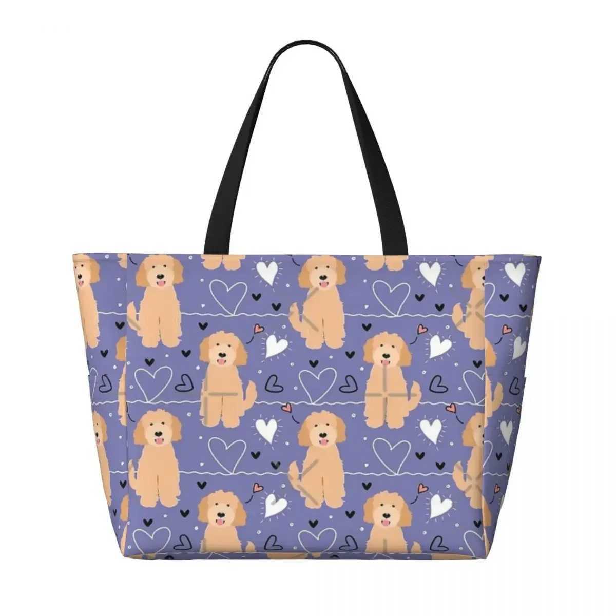 LOVE Apricot Blonde Goldendoodle Dog Beach Travel Bag Tote Customizable Shopping Gifts Shoulder Multi-Style Pattern W250618