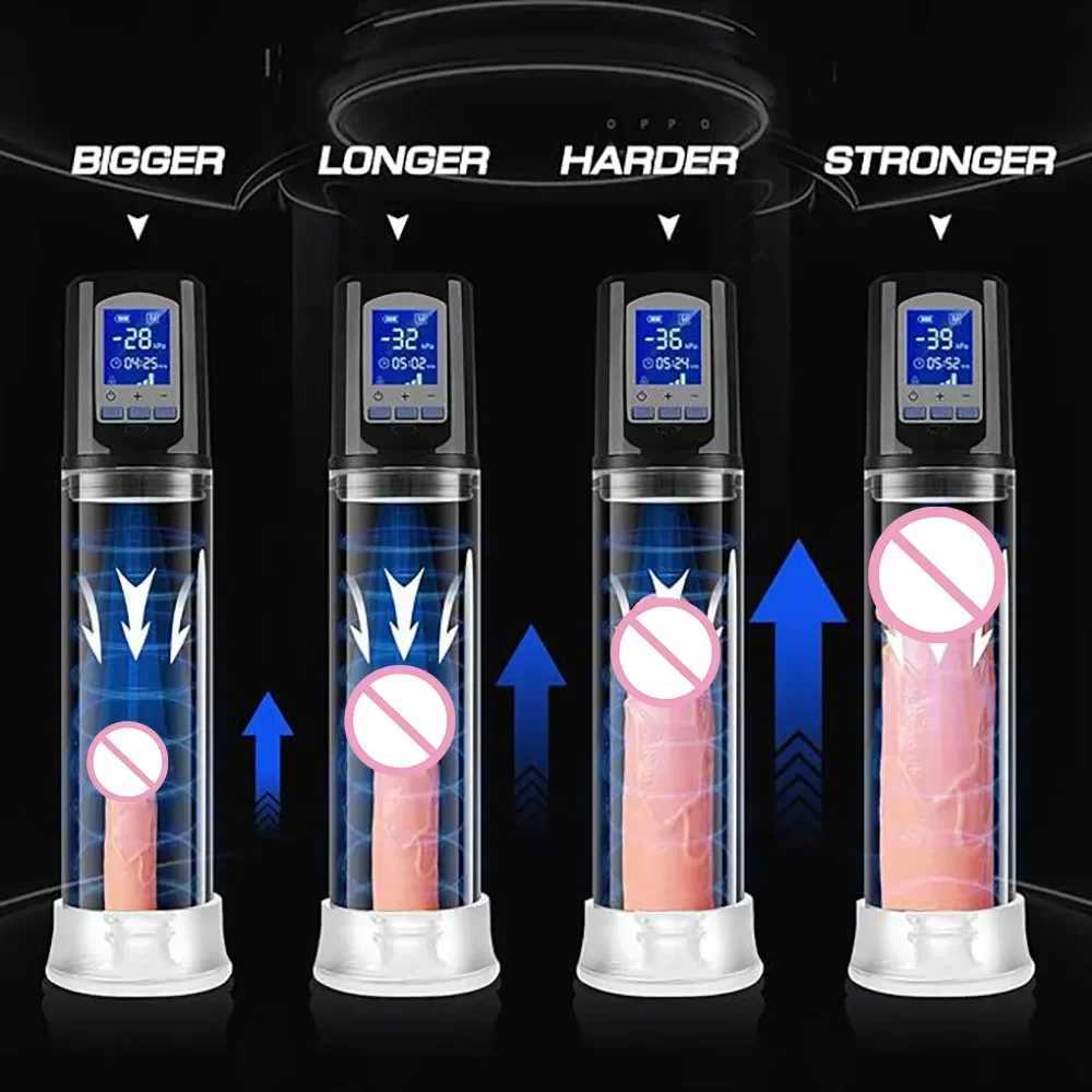 SCSex Toys for Men 6 Powerful Sucking Modes LCD Display Electric Vacuum Penis Enlargement Extend Training Pump for Men W250618