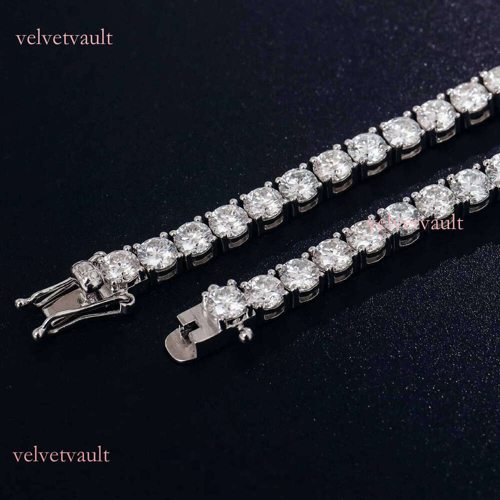 3mm Chain Sterling Sier GRA Certificate D Color VVS Silicon Stone Hip Hop Tennis Necklace