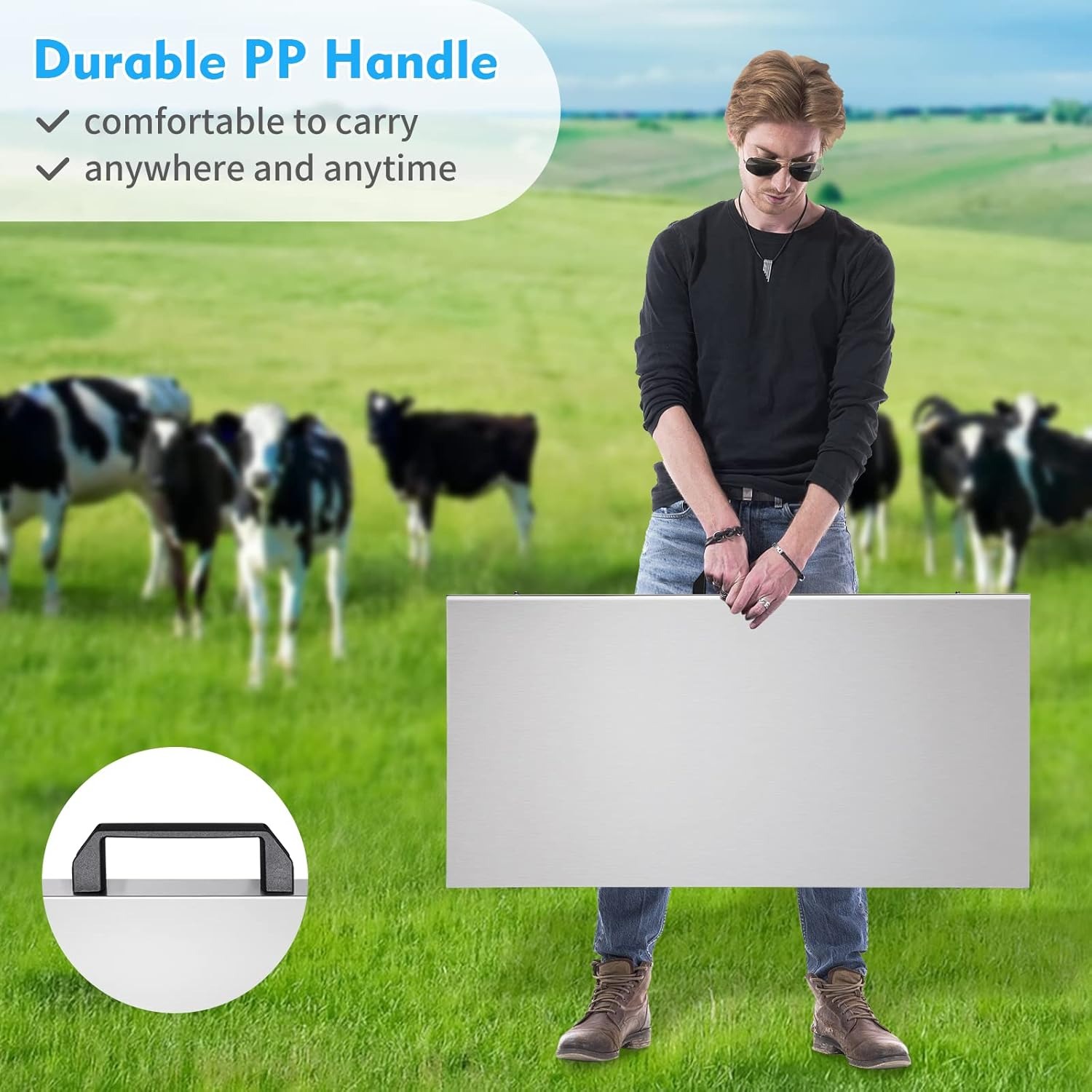 Digital Veterinary Scale Large Platform Livestock Animal Scale with Power Adapter for Pets Cattle Dogs Cats Vet Clinic Farm Use