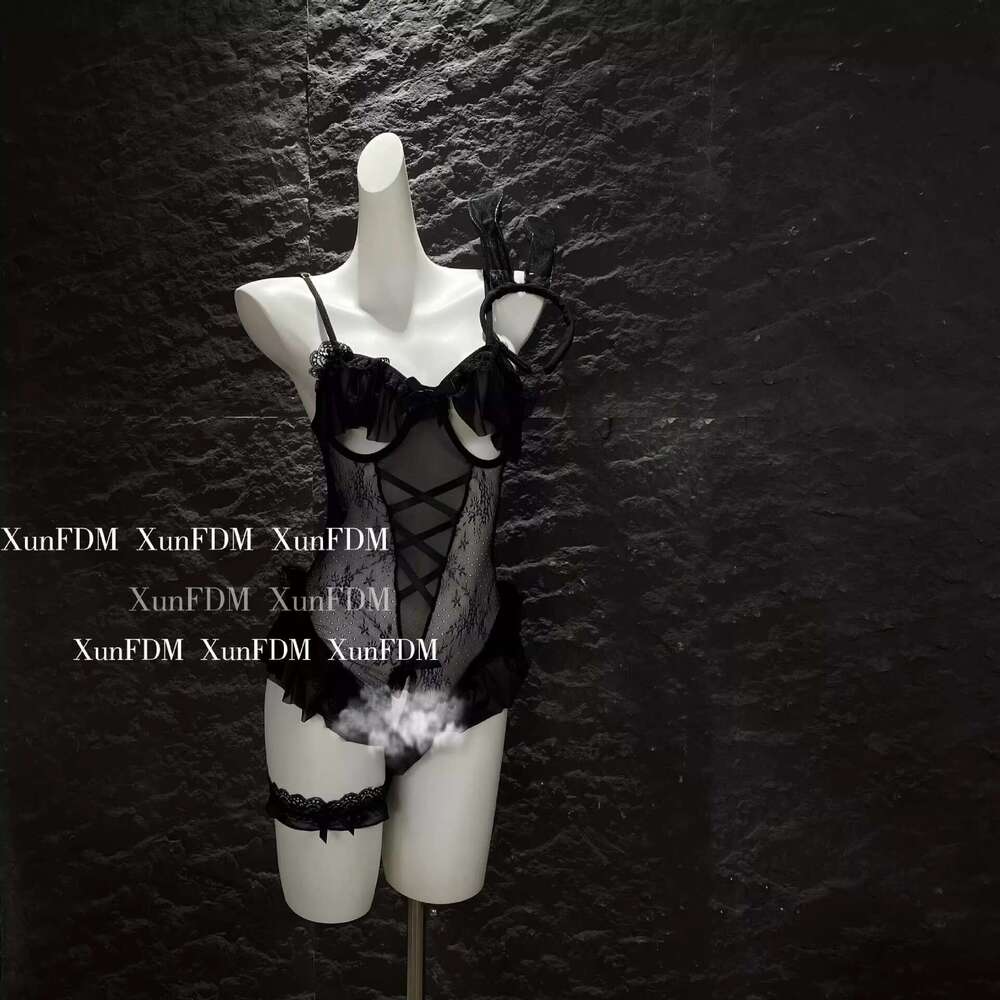 Sexy Lingerie Huan Ye Lingerie Temptation Bodysuit Sexy Bunny Girl Open Crotch Transparent No-Removal Sleepwear Uniform Set 0045 Women Lingerie