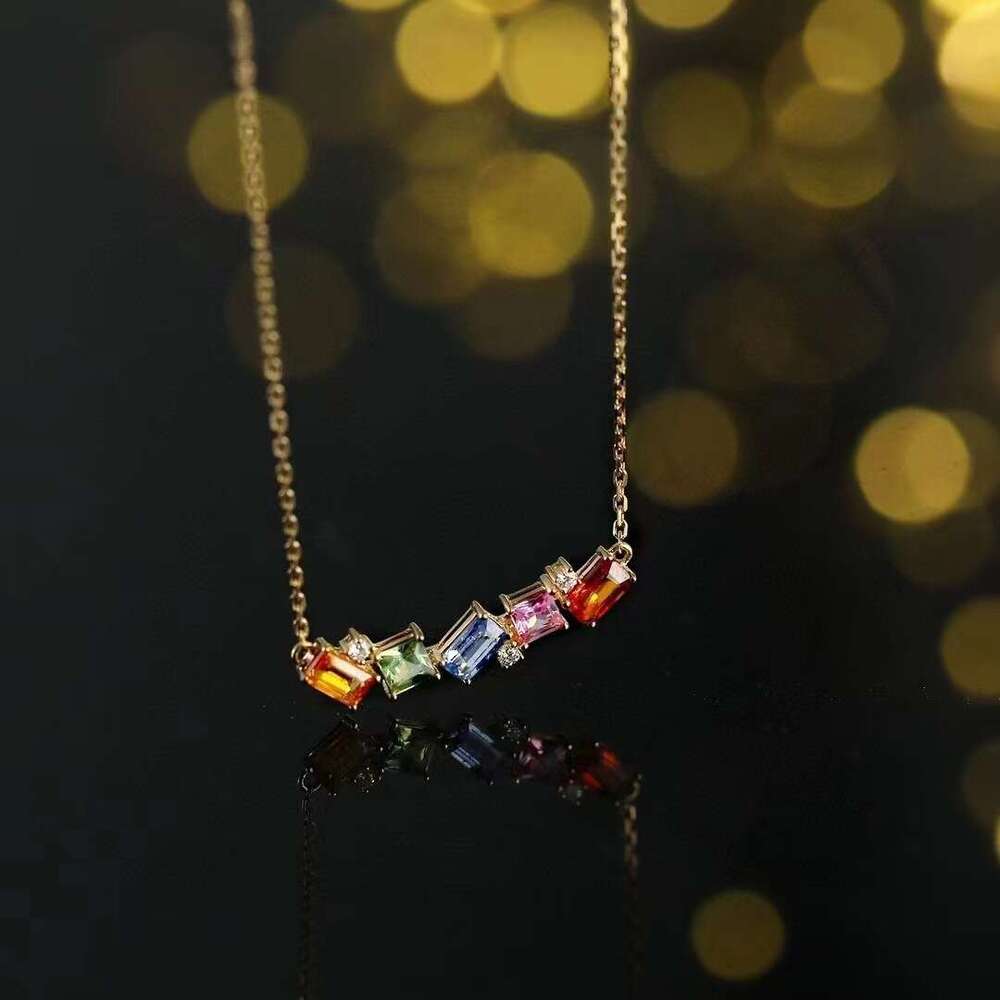 Dreamy Rainbow Light Luxury Niche Design Same Style Zircon Open Ring Jewelry