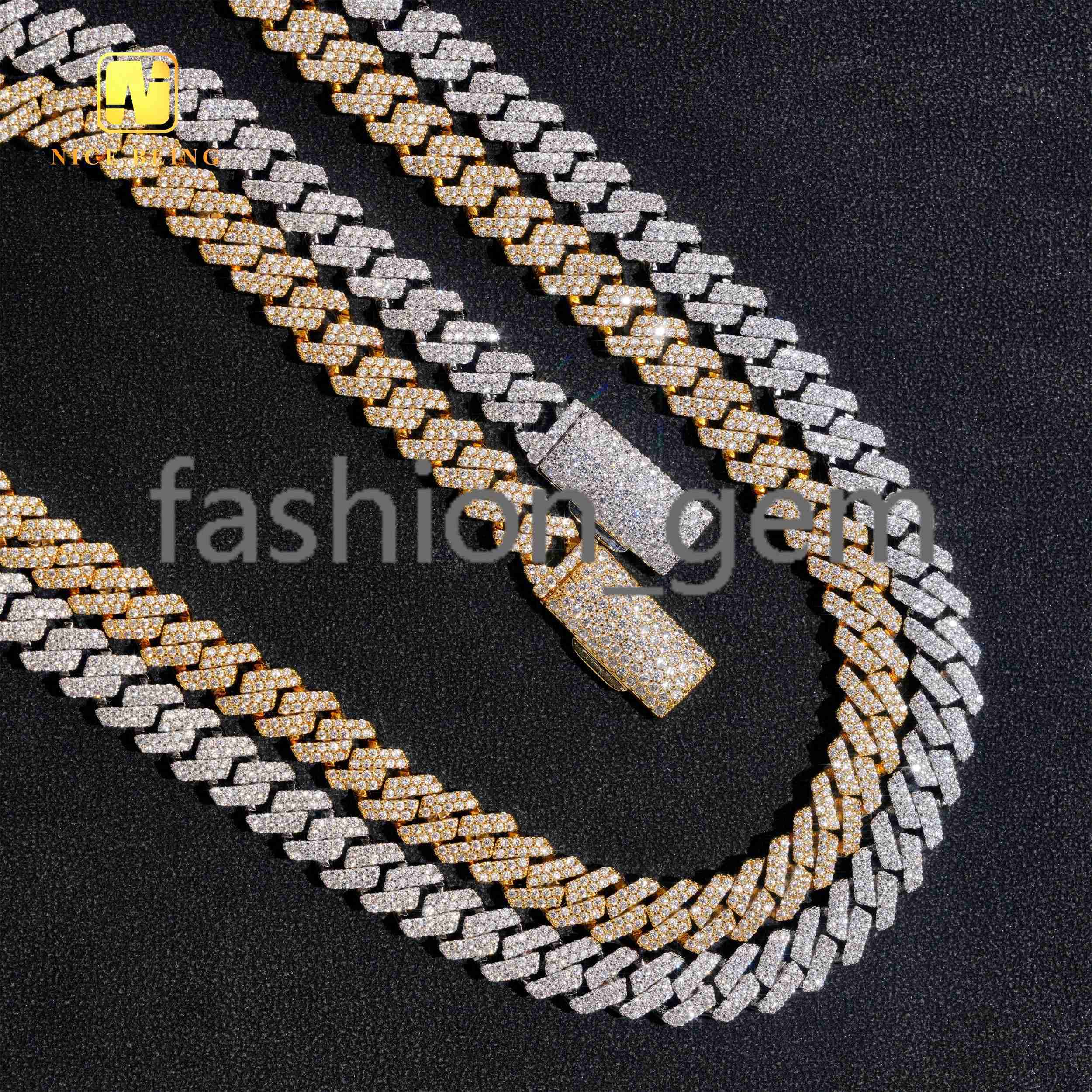 Cheap Price Hip Hop Fashion Jewelry 18k Gold Plated 8mm Brass moissanite moissaniteia Necklace Men Women Pendant Necklaces