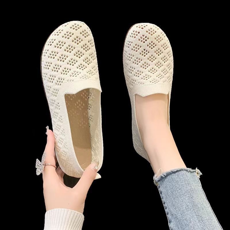 Summer Mesh Breathable Women's Flyknit Sneakers Ultra-light Non-slip Soft Sole Running Versatile Casual Shoes ddmythur