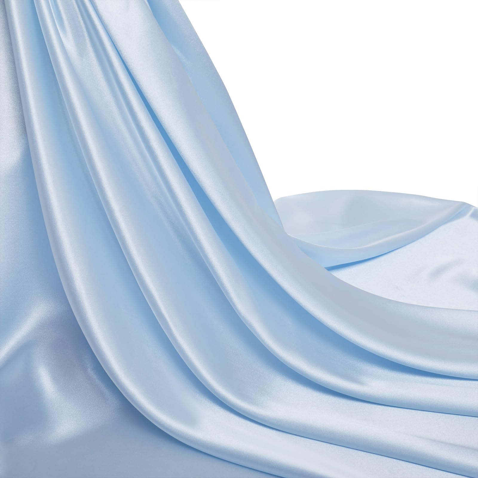 Silk Satin Fabric 5 Yards 55" Wide, Shiny and Soft Charmeuse Satin Fabric for Sewing Wedding Bridal Dress