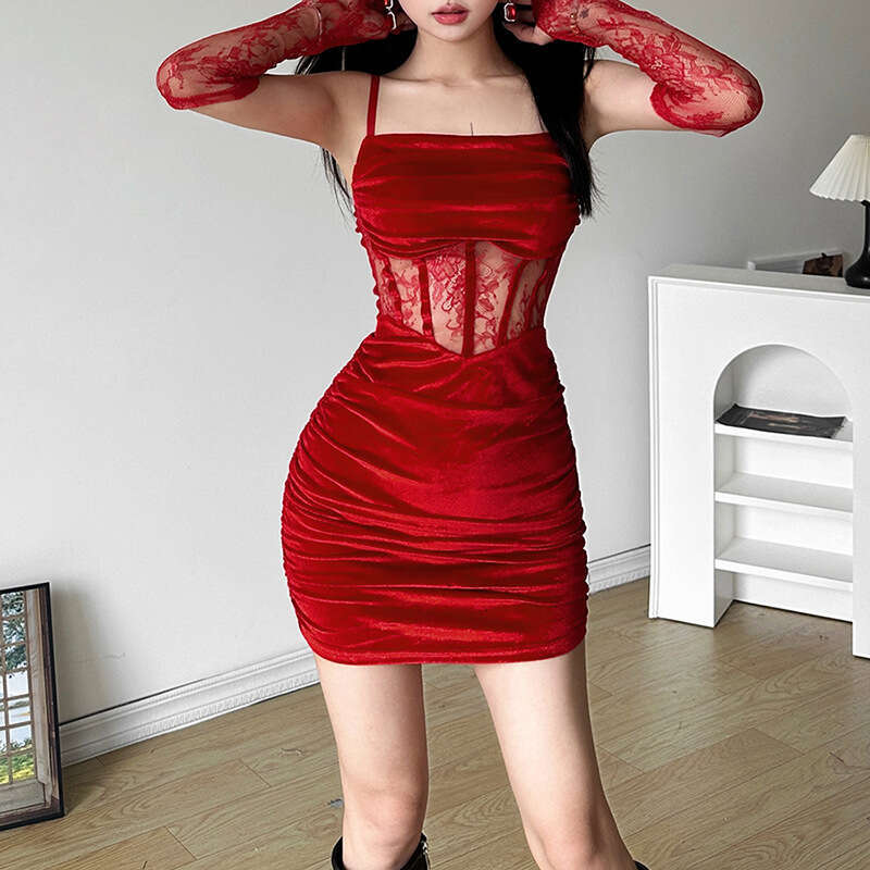 Autumn Winter New Women's Solid Color Slim Fit High Waist Fashion Spaghetti Strap Sexy Backless Dress B5