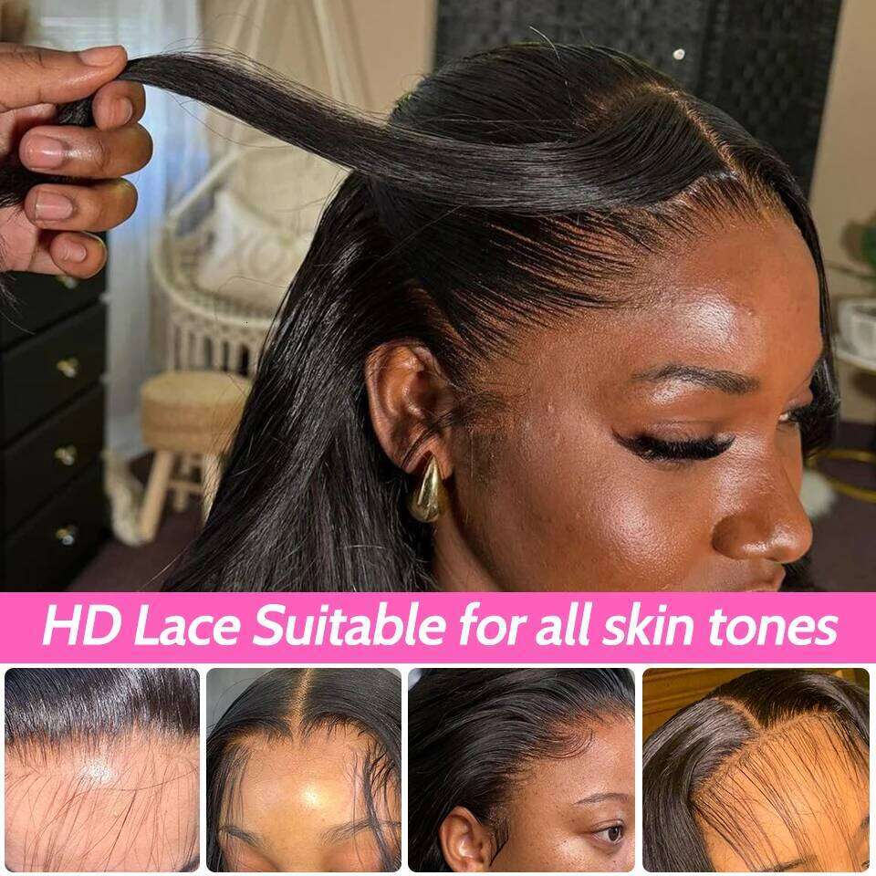 ISEE Human Hair Ready To Straight Glueless Preplucked Wear And Go HD Front Wigs PreCut Lace