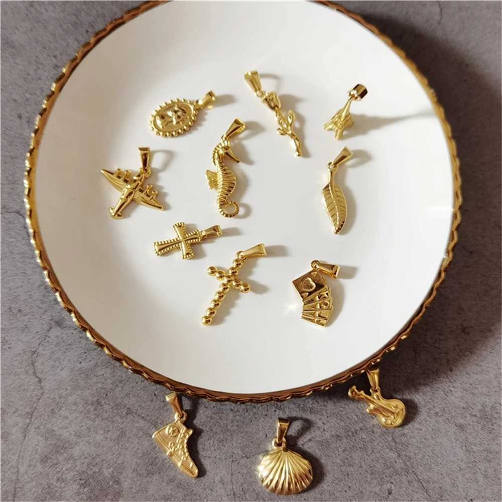 Stainless Steel Women Men Necklace Hippocampus Gold Color Seahorse Pendant Necklace Animal Jewelry Gift W250618