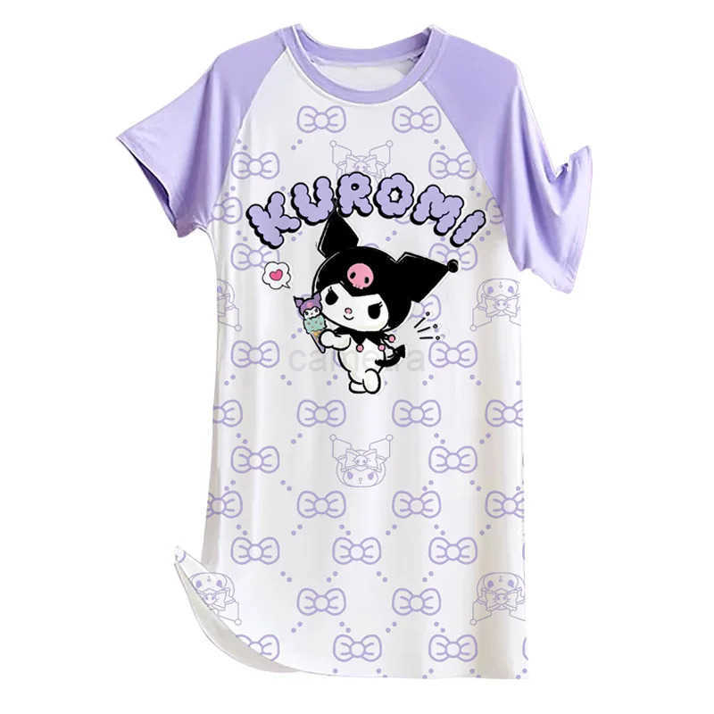 Sanrio Kawaii My Melody Kuromi Cinnamoroll Childrens Thin Nightgown Summer Anime Sanrio Girls Heart Parent-Child Sling Nightgown XJ250618XJ250618