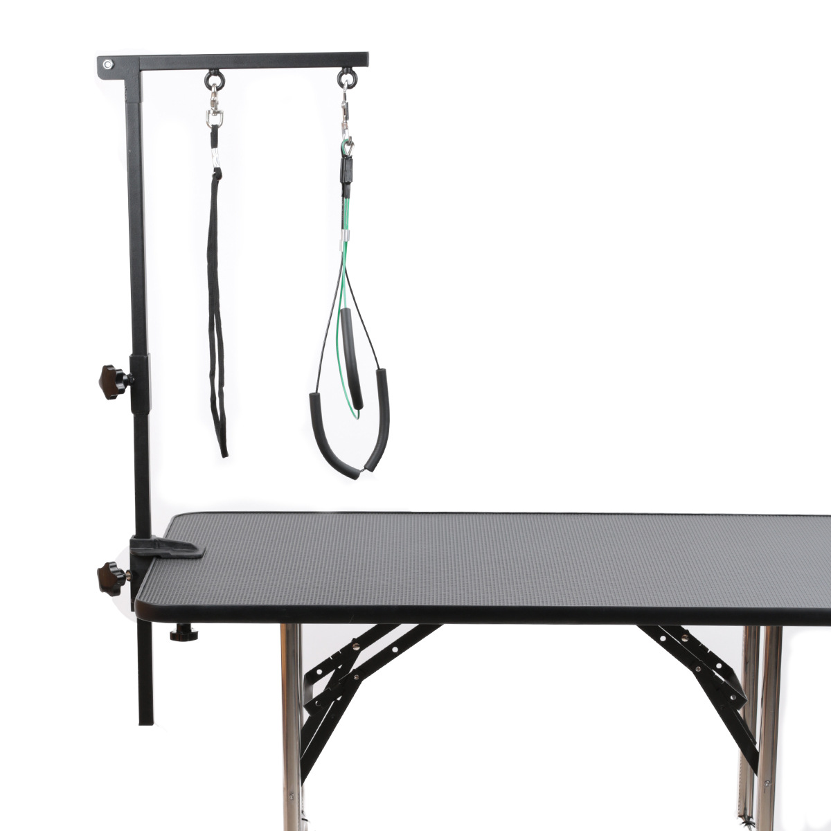 Yan Xuan Lehuo Pet Beauty Table Hanger Bracket Cross border Beauty Table Accessories Black Metal Folding Fixed Bracket