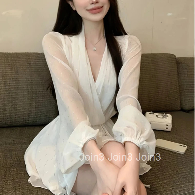 Female Dress Summer Womens Long Sleeve Dresses Korean Style Vintage G New Features of A Line High Quality Luxury Elegant Party