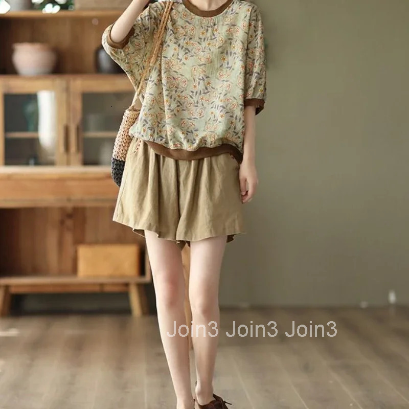High Waist Cotton Shorts for Women Elastic Loose Woman Short Pants Baggy Embroidery Outfits Classic Jorts Streetwear Flowy Cheap