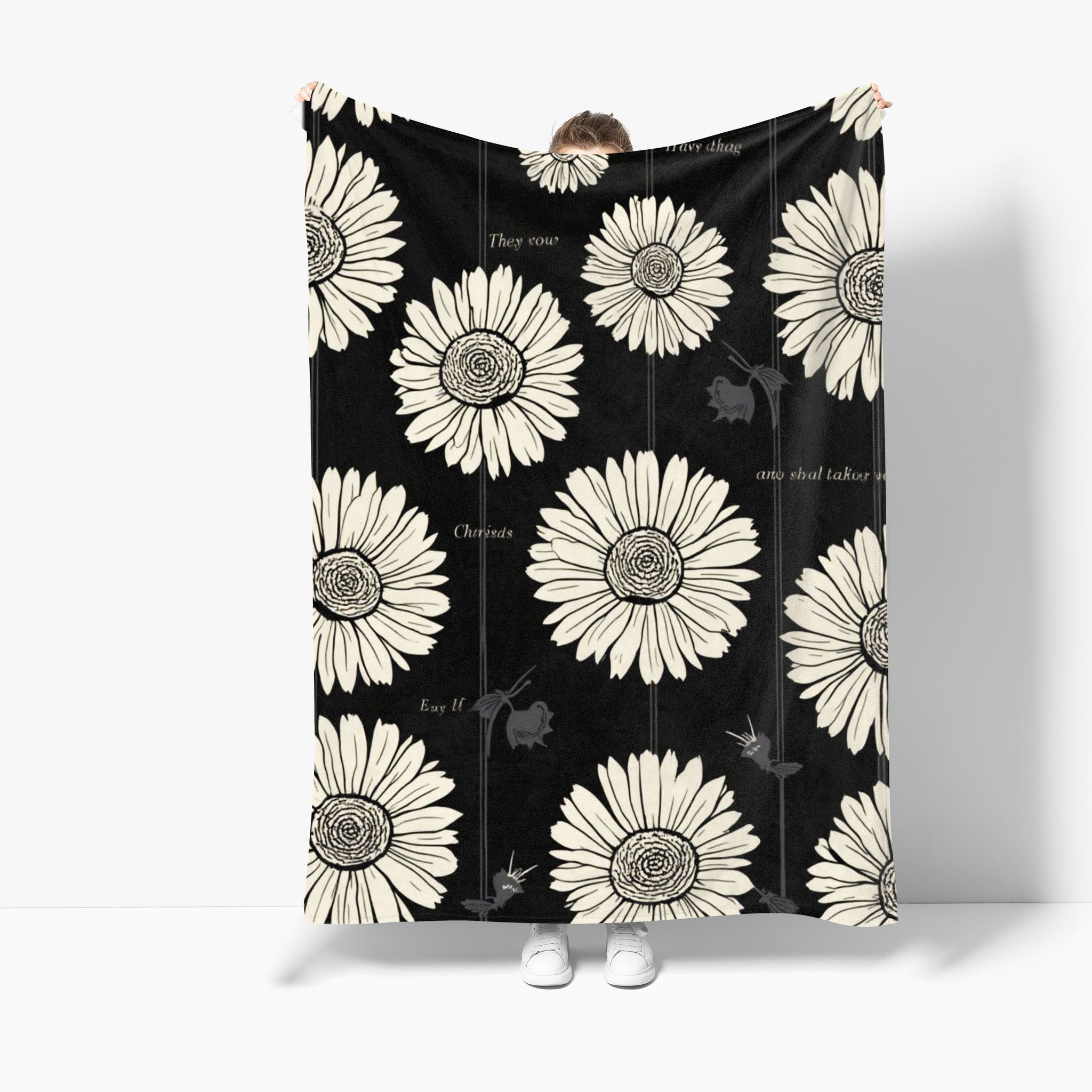 VIKAMA Camellia Ins Style Blanket Warm Skin Friendly All Season Bedroom Living Room Sofa Blanket Home Decoration